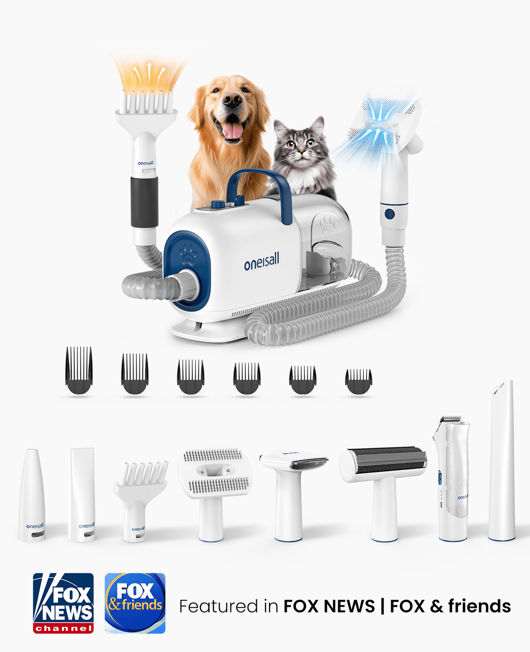 8-in-1 dog grooming vacuum kit