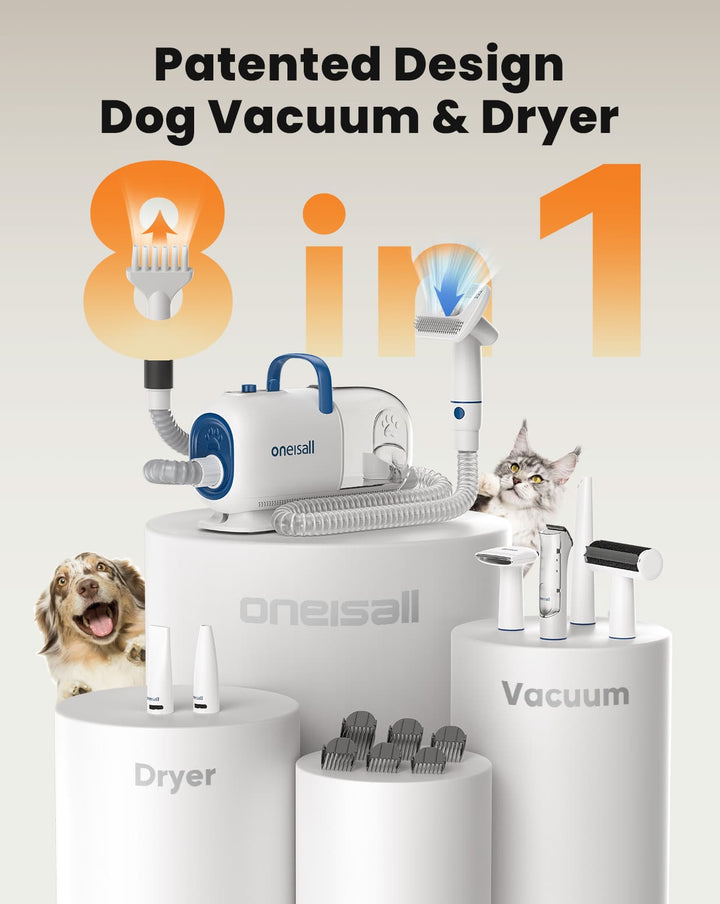 Oneisall Cozy C1 Pet Grooming Vacuum Kit & 7L Pet Water Fountain Set