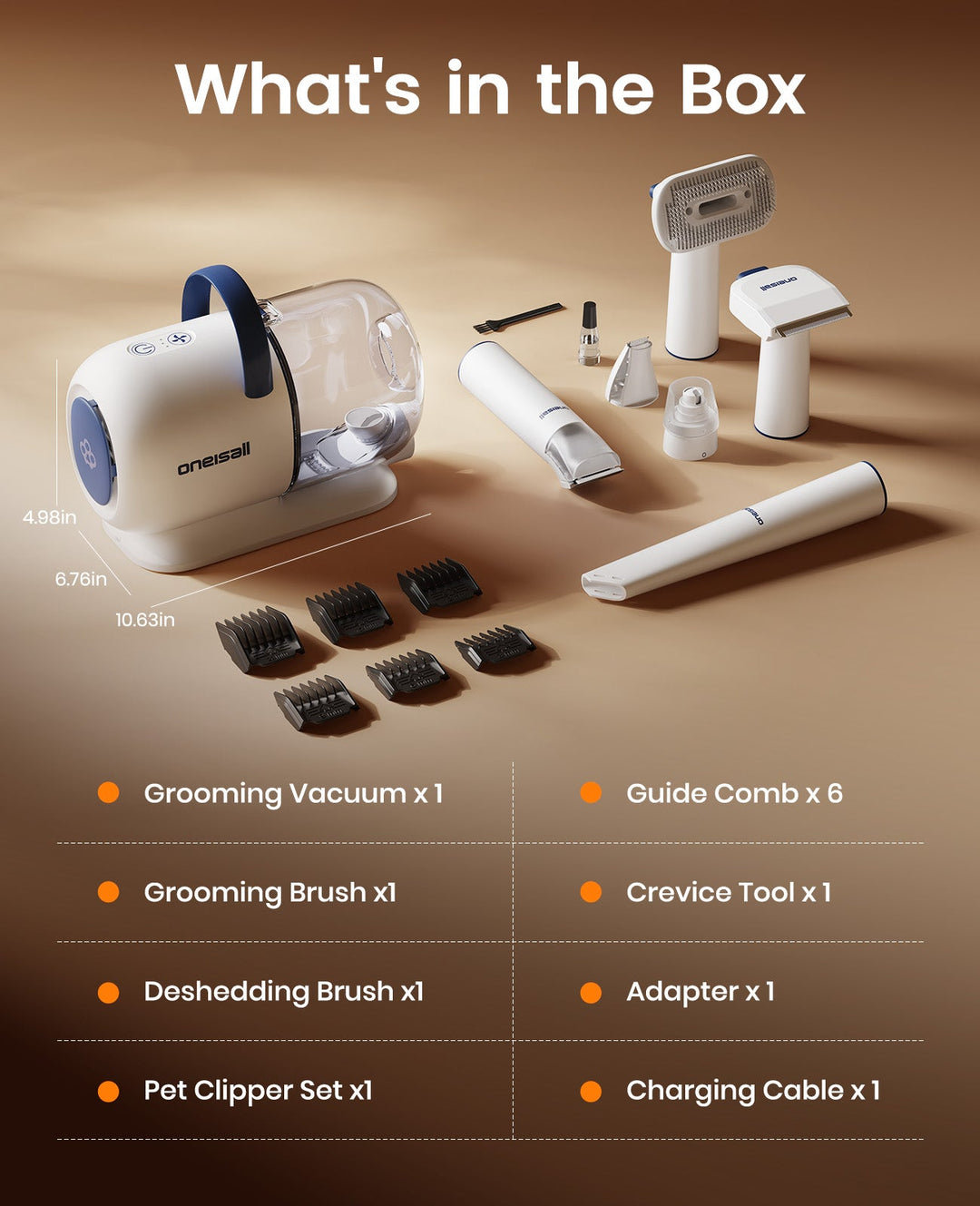 6-in-1 Dog Grooming Vacuum Kit