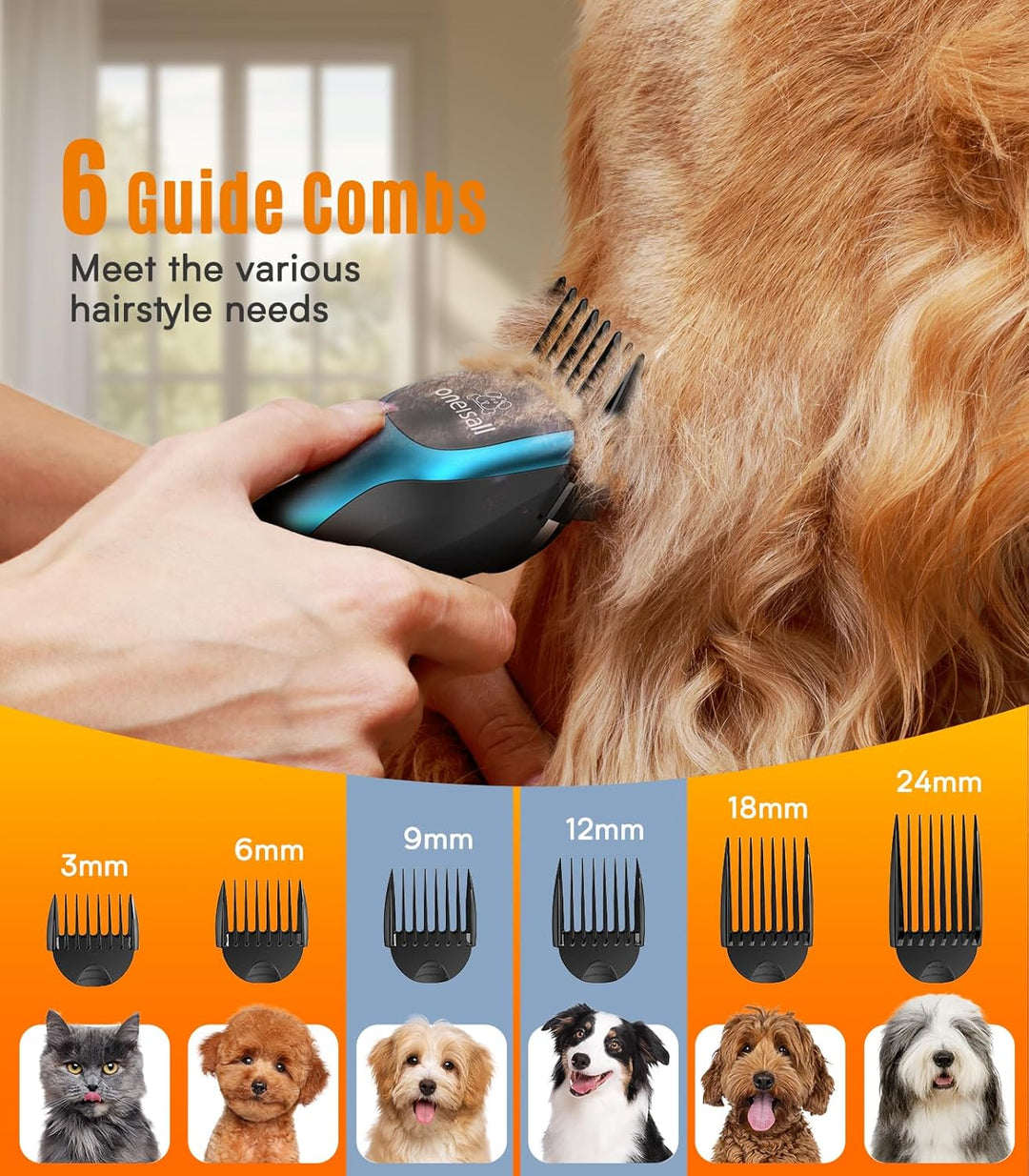 oneisall dtj001 dog hair trimmer for thick coat