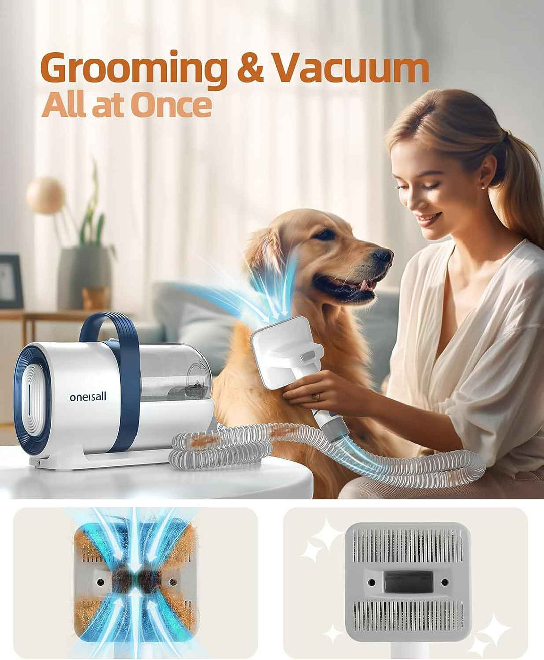 dog grooming and vacuum at once