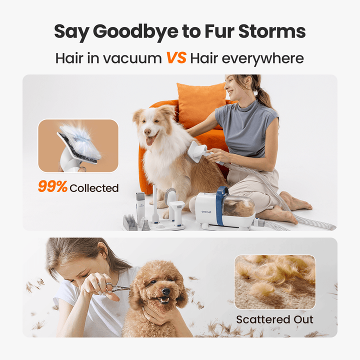 Pet groomingv vacuum kit