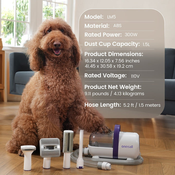 Oneisall LM5 4-in-1 Pet Grooming Vacuum Kit