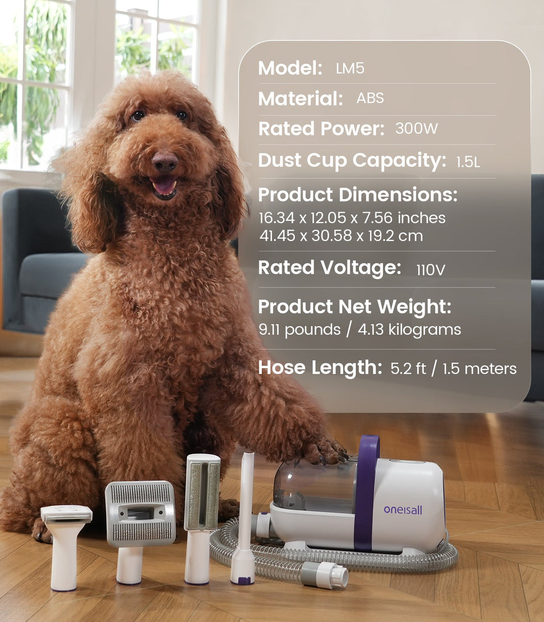 Dog grooming vacuum kit