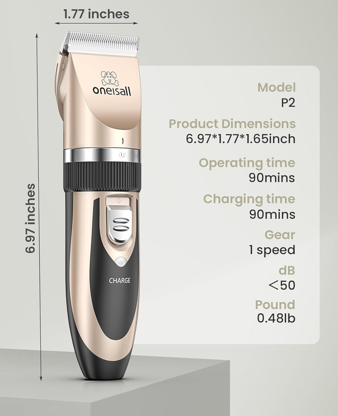 Oneisall P2 Dog Clipper & Dog Grooming Kit