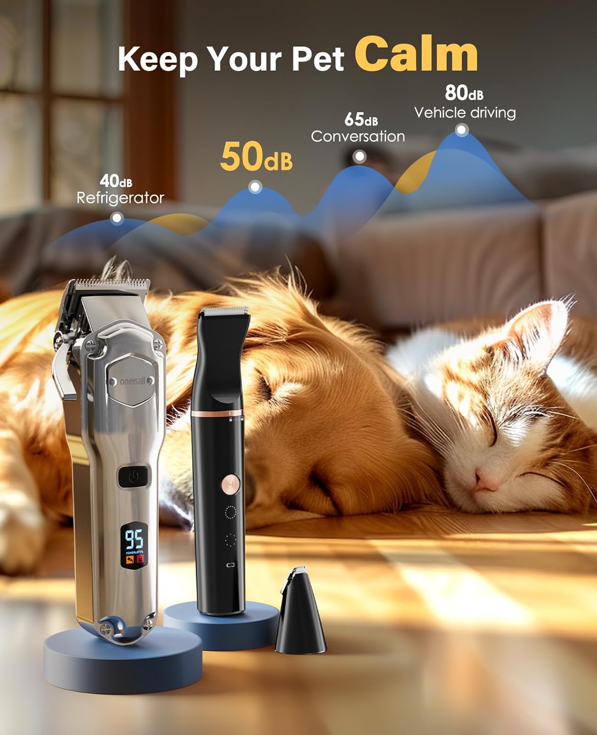 Oneisall 676+P20 Dog Clipper and Paw Trimmer 3-in-1 Set