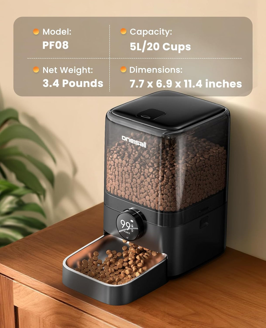 5L Cordless Smart Cat Feeder with APP Control