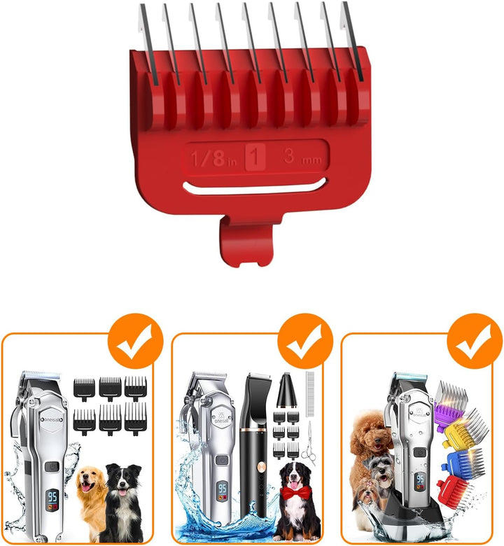 Oneisall RFC-676/RFC-676 Pro Dog Clipper 3mm Red Metal Combs Replacement