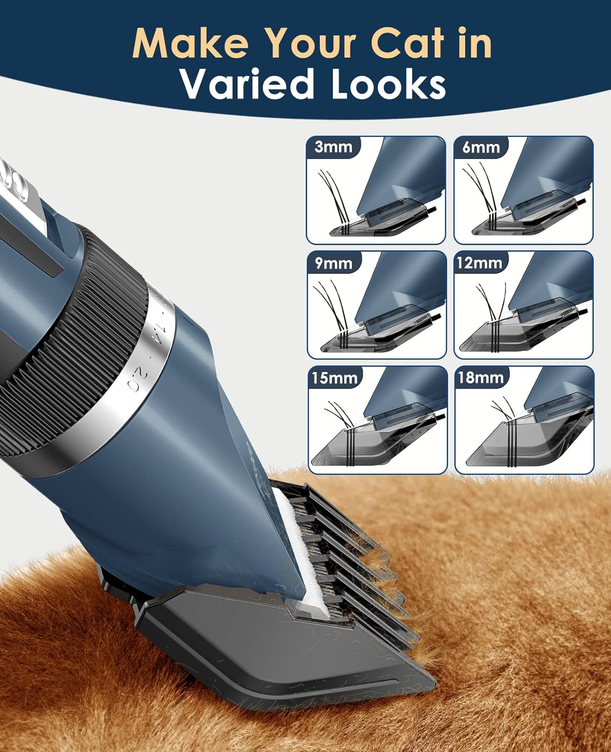 Oneisall 2 Speed Cat Clippers for Matted Hair
