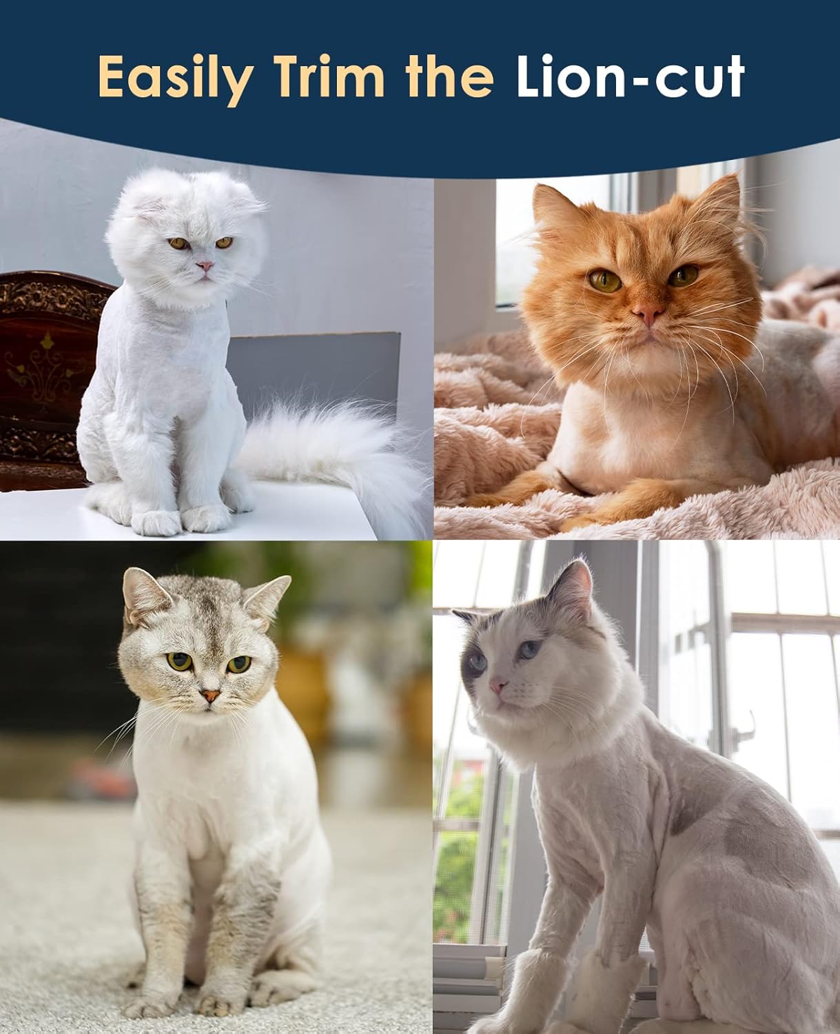 Oneisall 2 Speed Cat Clippers for Matted Hair