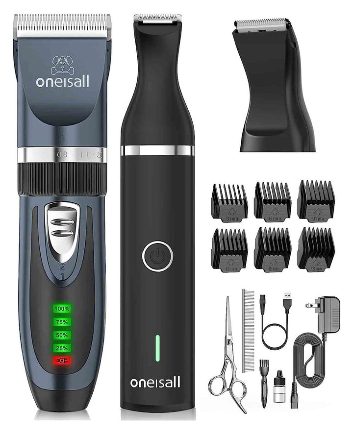 oneisall dog clipper kit blue