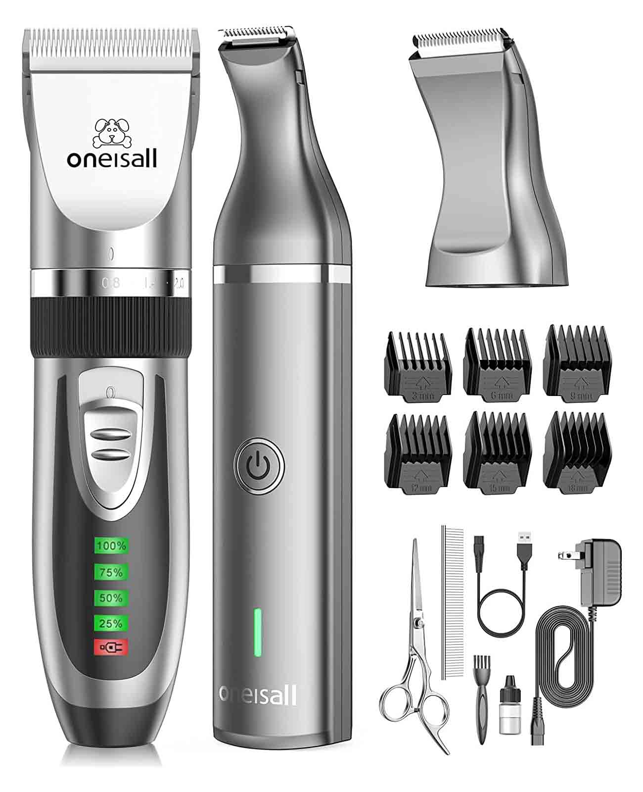 oneisall dog clipper kit silver