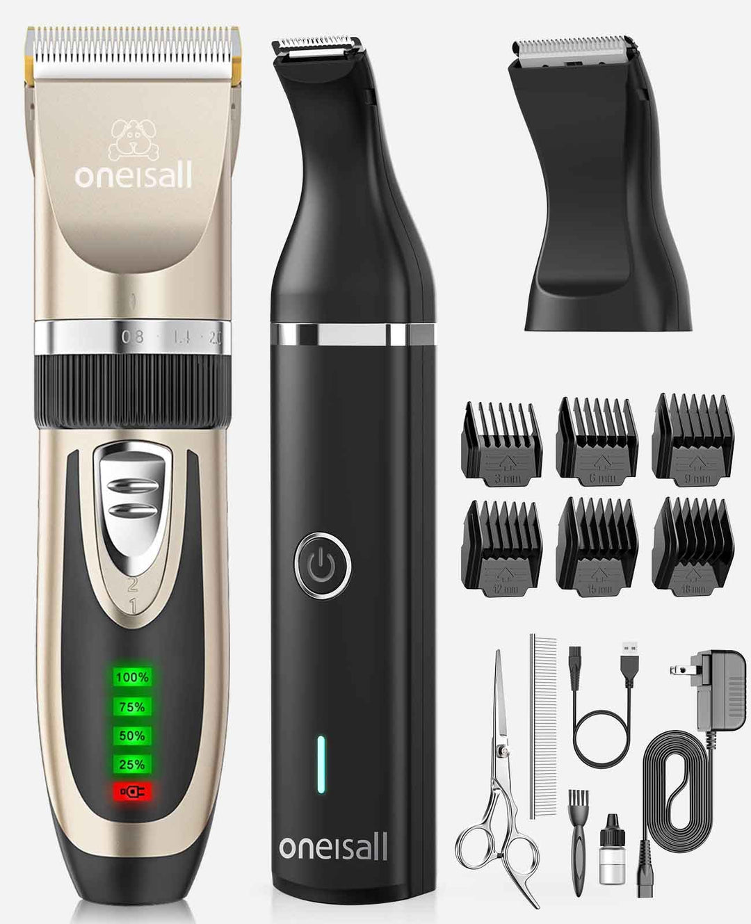 oneisall dog clipper kit gold