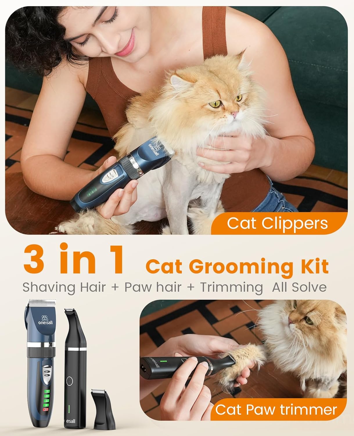 Oneisall X2&N5 3 in 1 Cat Clippers & Cat Paw Trimmer – oneisall