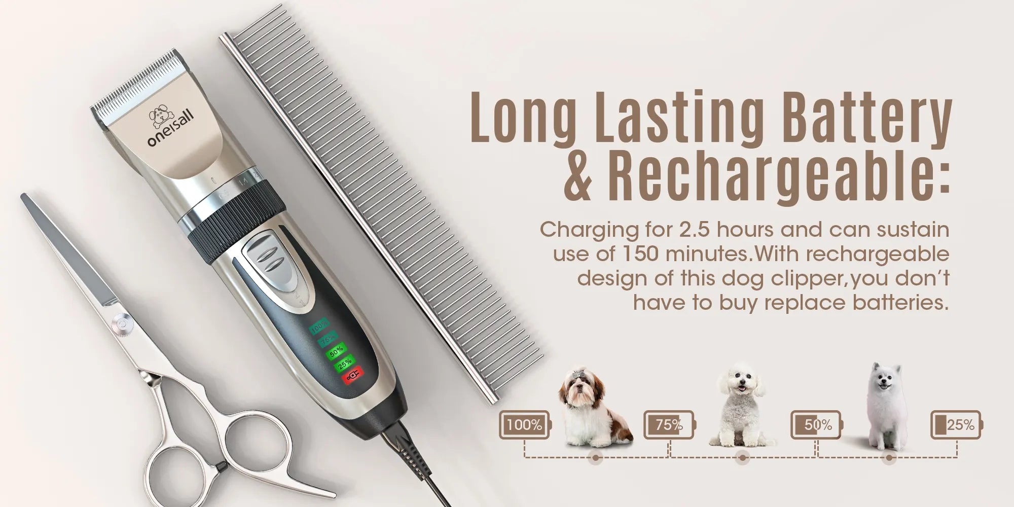 long lasting battery & rechargeable
